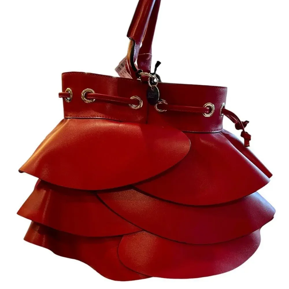 RED VALENTINO Women's Large Ruffle Leather Crossbody Bag - NWOT